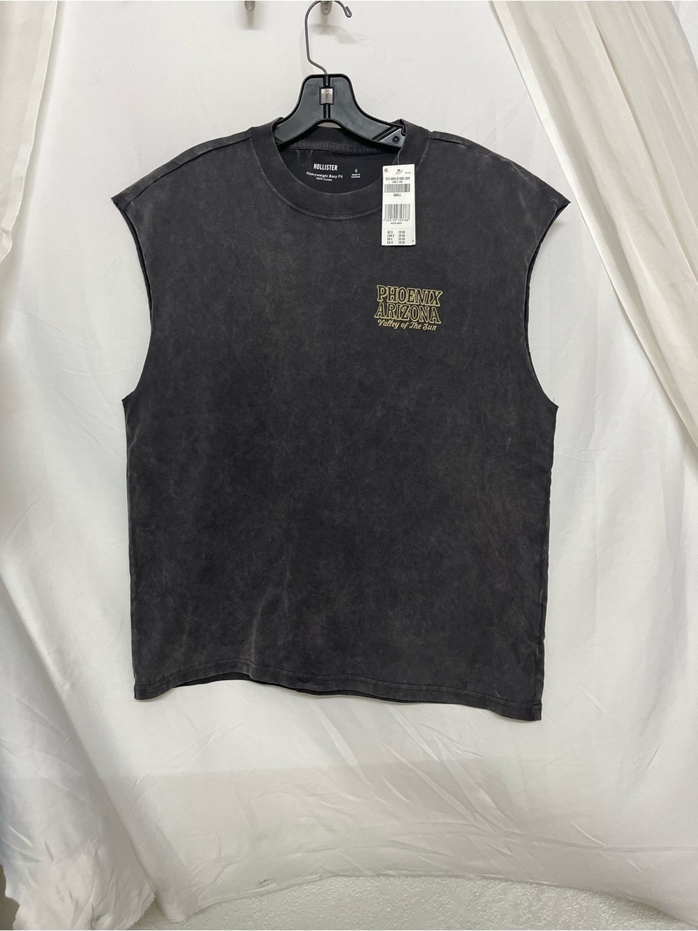 Hollister Men's Black Washed Sleeveless Phoenix Arizona Tank